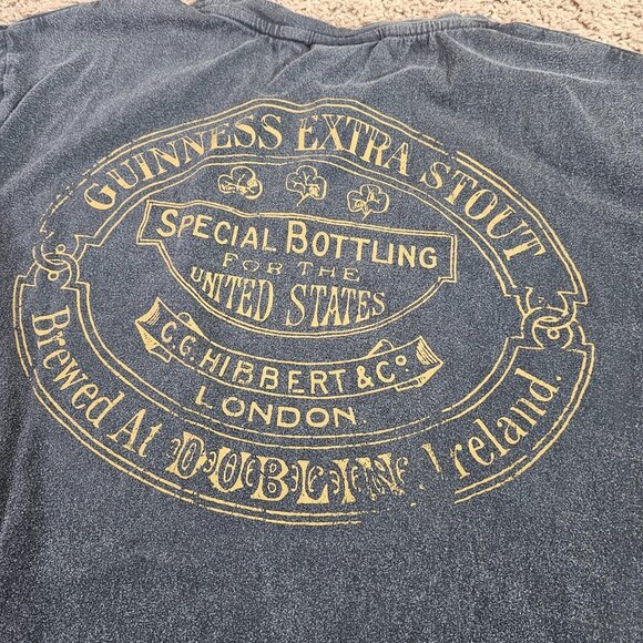 Official Guinness Graphic T Shirt Mens Medium Black Extra Stout Dublin Ireland - Picture 6 of 13
